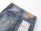 Men's Purple Vintage Distressed Stretch Denim Jeans Size:30-38 (17)