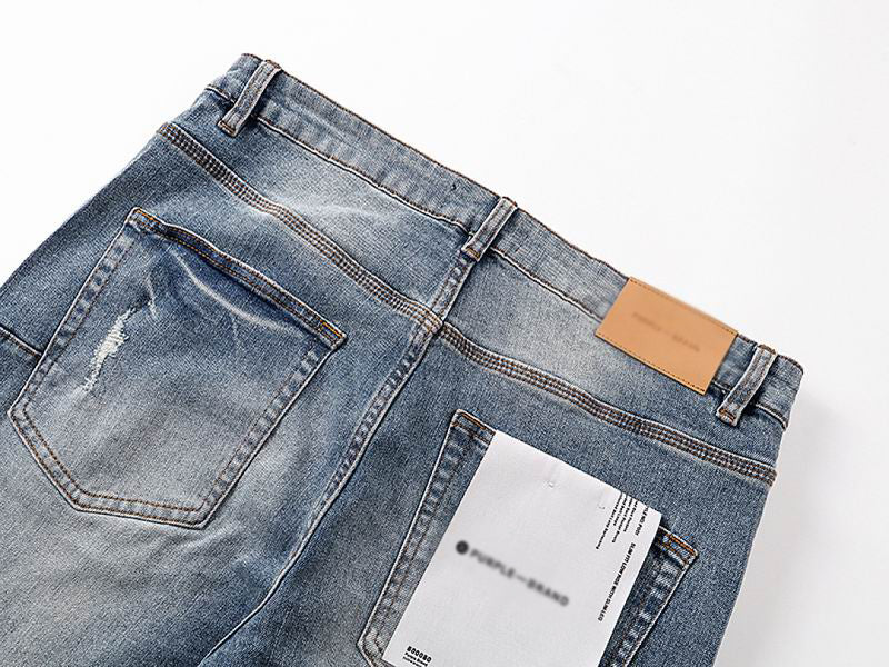 Men's Purple Vintage Distressed Stretch Denim Jeans Size:30-38 (17)