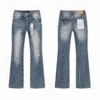 Men's Purple Vintage Distressed Stretch Denim Jeans Size:30-38 (17)