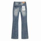Men's Purple Vintage Distressed Stretch Denim Jeans Size:30-38 (17)