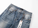 Men's Purple Vintage Distressed Stretch Denim Jeans Size:30-38 (17)