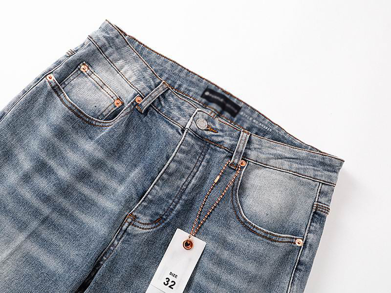 Men's Purple Vintage Distressed Stretch Denim Jeans Size:30-38 (16)