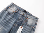 Men's Purple Vintage Distressed Stretch Denim Jeans Size:30-38 (16)