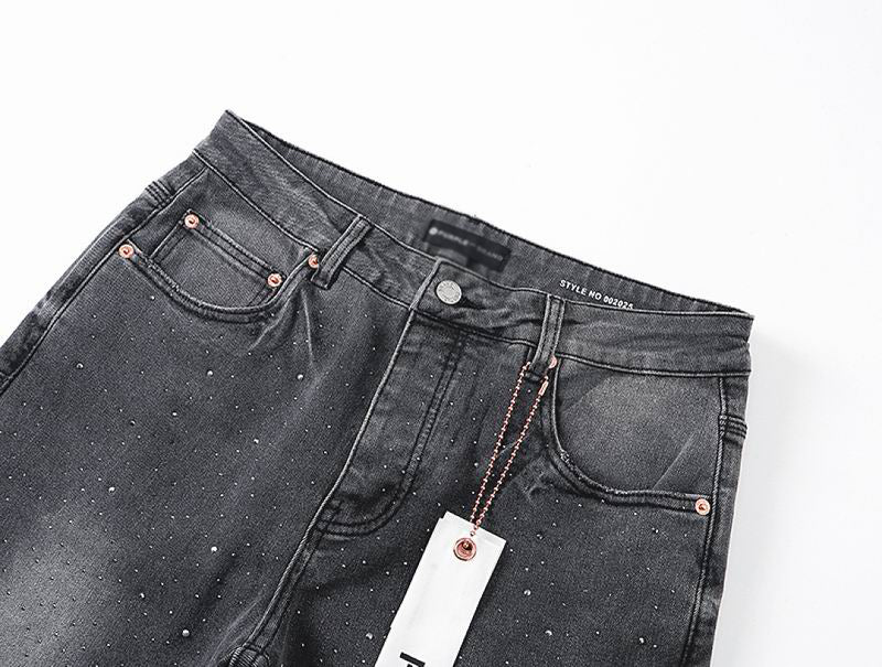 Men's Purple Vintage Distressed Stretch Denim Jeans Size:30-38 (15)