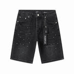 Men's Purple Slim Fit Stretch Denim Shorts Jeans Size:30-38 (5)