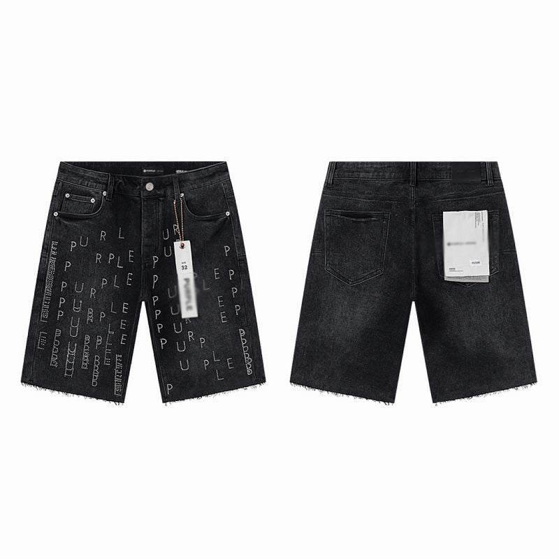 Men's Purple Slim Fit Stretch Denim Shorts Jeans Size:30-38 (4)