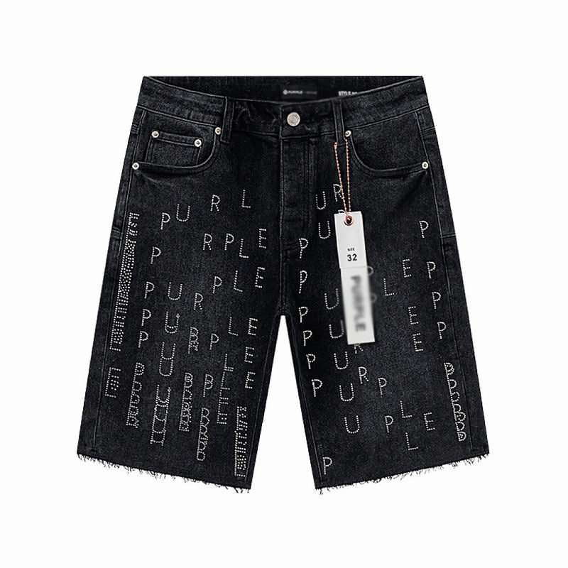 Men's Purple Slim Fit Stretch Denim Shorts Jeans Size:30-38 (4)