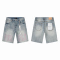 Men's Purple Slim Fit Stretch Denim Shorts Jeans Size:30-38 (3)