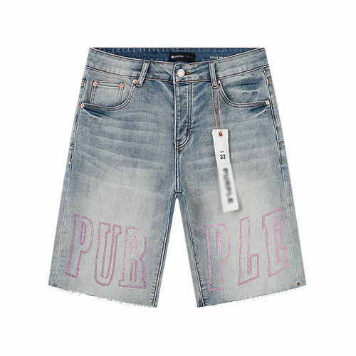 Men's Purple Slim Fit Stretch Denim Shorts Jeans Size:30-38 (3)