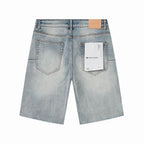Men's Purple Slim Fit Stretch Denim Shorts Jeans Size:30-38 (3)