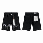 Men's Purple Slim Fit Stretch Denim Shorts Jeans Size:30-38 (2)