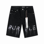 Men's Purple Slim Fit Stretch Denim Shorts Jeans Size:30-38 (2)