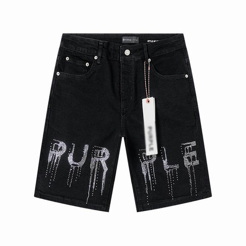 Men's Purple Slim Fit Stretch Denim Shorts Jeans Size:30-38 (2)