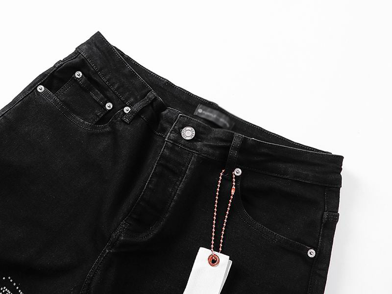 Men's Purple Slim Fit Stretch Denim Shorts Jeans Size:30-38 (2)
