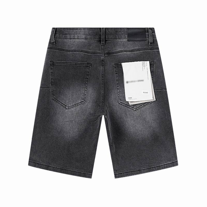 Men's Purple Slim Fit Stretch Denim Shorts Jeans Size:30-38
