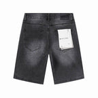 Men's Purple Slim Fit Stretch Denim Shorts Jeans Size:30-38