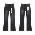 Men's Purple Vintage Distressed Stretch Denim Jeans Size:30-38 (14)