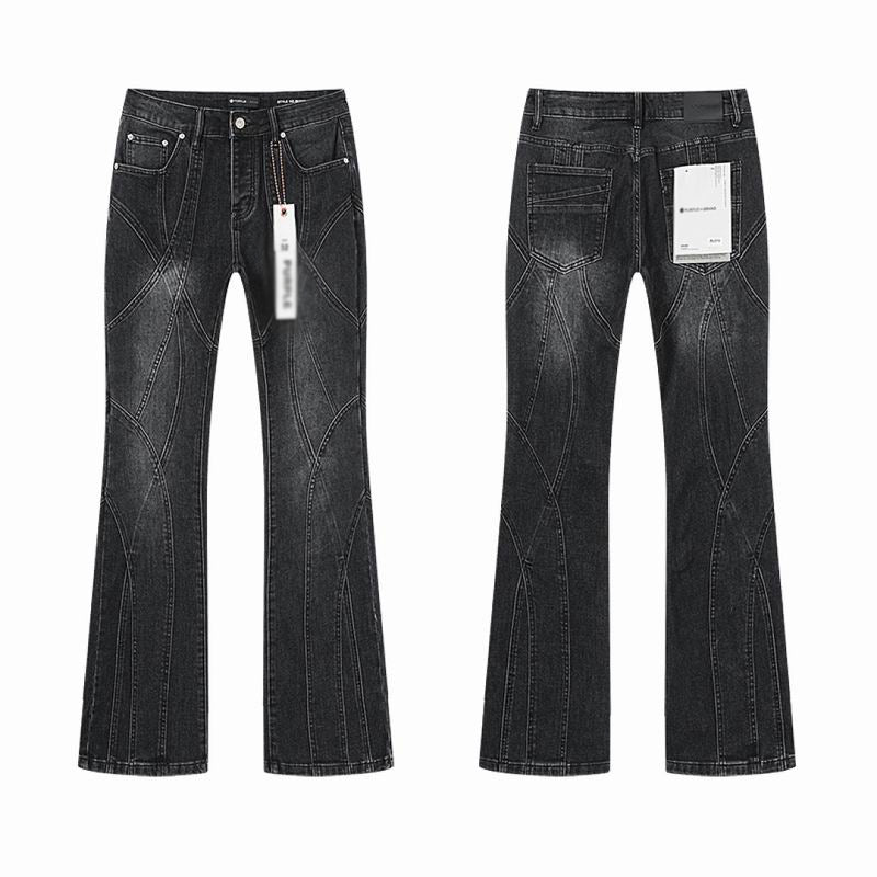 Men's Purple Vintage Distressed Stretch Denim Jeans Size:30-38 (14)