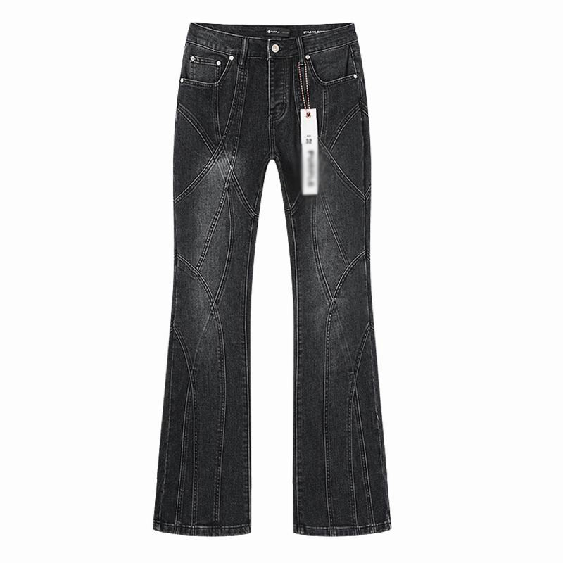 Men's Purple Vintage Distressed Stretch Denim Jeans Size:30-38 (14)