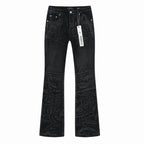 Men's Purple Vintage Distressed Stretch Denim Jeans Size:30-38 (13)