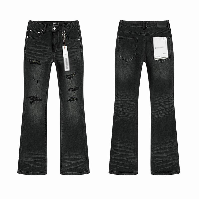 Men's Purple Vintage Distressed Stretch Denim Jeans Size:30-38 (12)