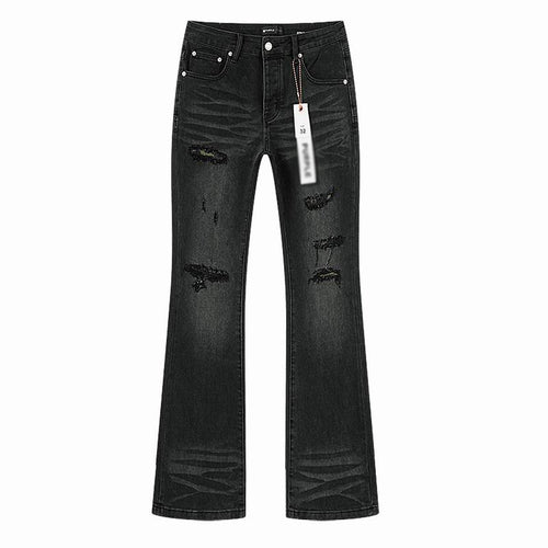 Men's Purple Vintage Distressed Stretch Denim Jeans Size:30-38 (12)
