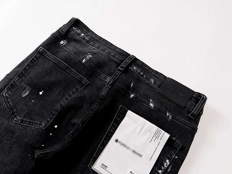 Men's Purple Vintage Distressed Stretch Denim Jeans Size:30-38 (11)