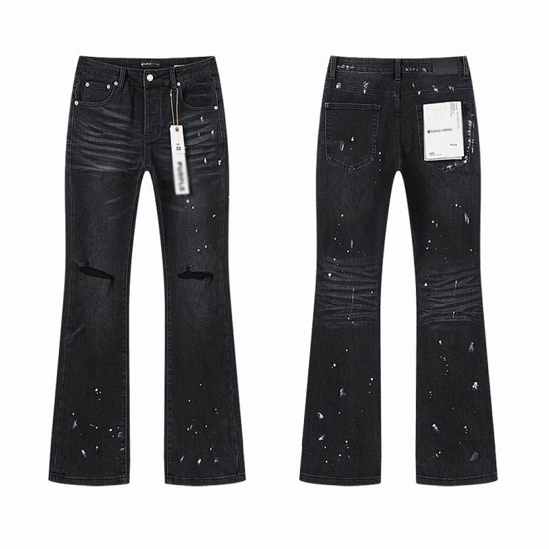 Men's Purple Vintage Distressed Stretch Denim Jeans Size:30-38 (11)