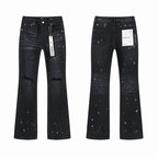 Men's Purple Vintage Distressed Stretch Denim Jeans Size:30-38 (11)