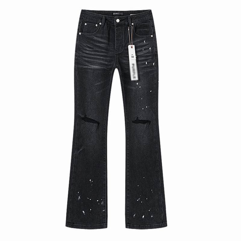 Men's Purple Vintage Distressed Stretch Denim Jeans Size:30-38 (11)