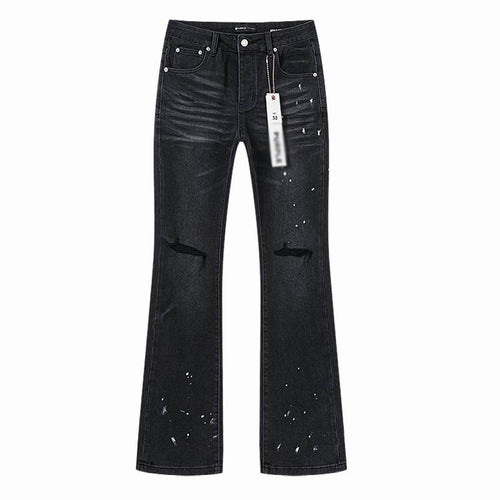 Men's Purple Vintage Distressed Stretch Denim Jeans Size:30-38 (11)