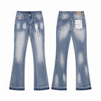 Men's Purple Vintage Distressed Stretch Denim Jeans Size:30-38 (10)