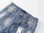 Men's Purple Vintage Distressed Stretch Denim Jeans Size:30-38 (10)