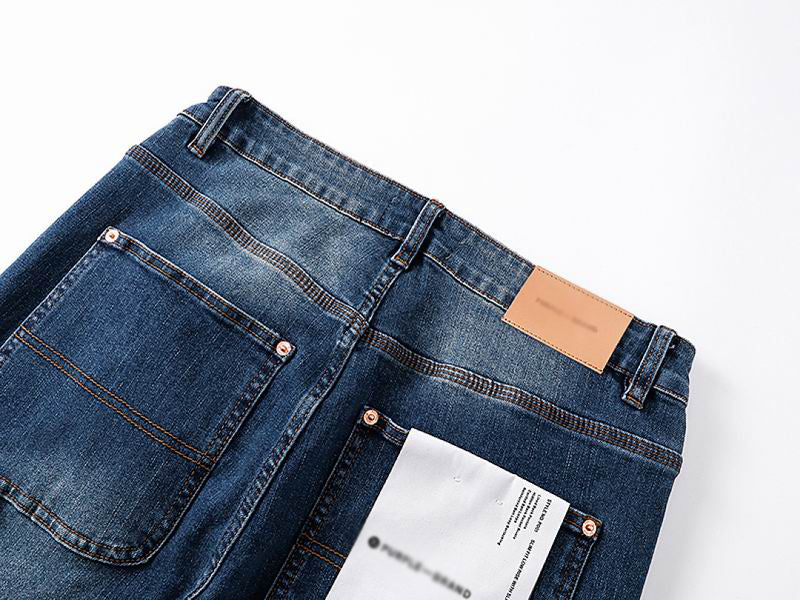 Men's Purple Vintage Distressed Stretch Denim Jeans Size:30-38 (9)