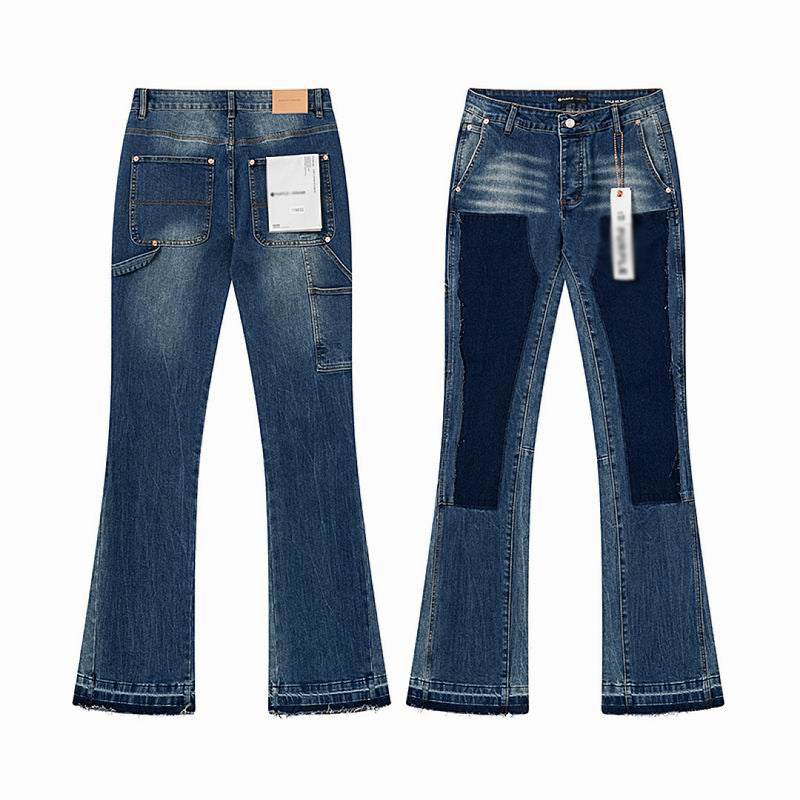 Men's Purple Vintage Distressed Stretch Denim Jeans Size:30-38 (9)