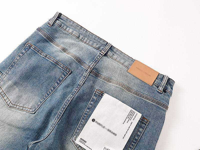 Men's Purple Vintage Distressed Stretch Denim Jeans Size:30-38 (8)