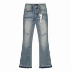 Men's Purple Vintage Distressed Stretch Denim Jeans Size:30-38 (8)