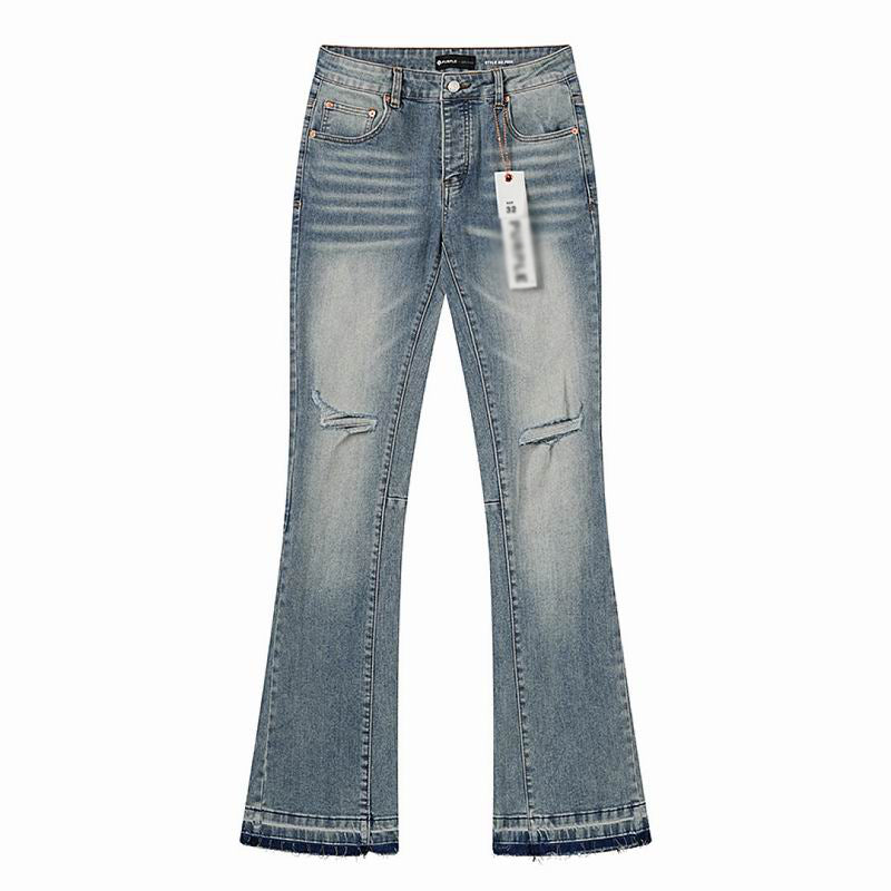 Men's Purple Vintage Distressed Stretch Denim Jeans Size:30-38 (8)
