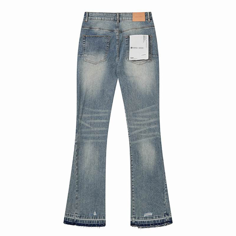 Men's Purple Vintage Distressed Stretch Denim Jeans Size:30-38 (8)