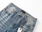 Men's Purple Vintage Distressed Stretch Denim Jeans Size:30-38 (8)
