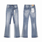 Men's Purple Vintage Distressed Stretch Denim Jeans Size:30-38 (7)