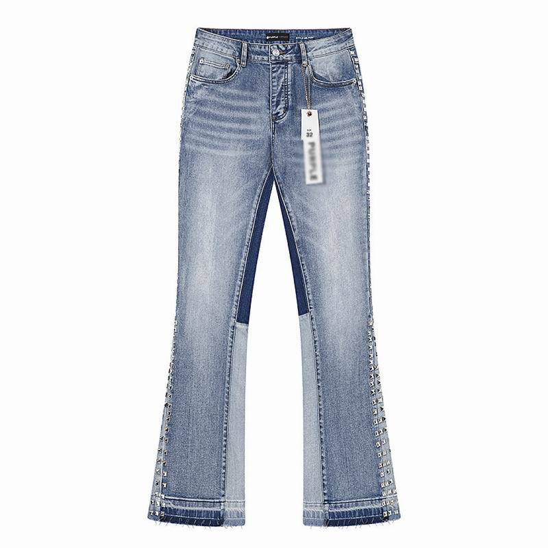 Men's Purple Vintage Distressed Stretch Denim Jeans Size:30-38 (7)