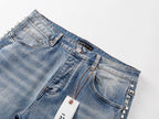 Men's Purple Vintage Distressed Stretch Denim Jeans Size:30-38 (7)