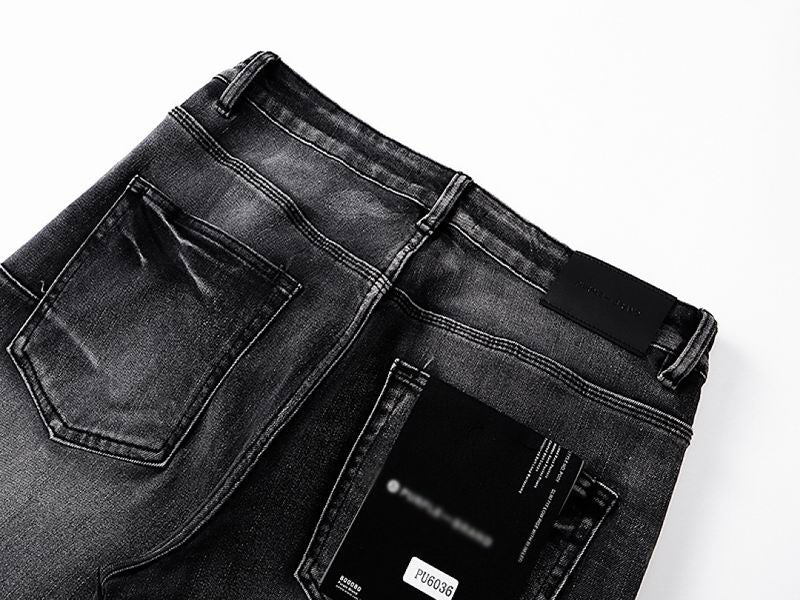Men's Purple Vintage Distressed Stretch Denim Jeans Size:30-38 (6)
