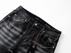 Men's Purple Vintage Distressed Stretch Denim Jeans Size:30-38 (6)