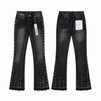 Men's Purple Vintage Distressed Stretch Denim Jeans Size:30-38 (5)