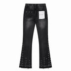 Men's Purple Vintage Distressed Stretch Denim Jeans Size:30-38 (5)