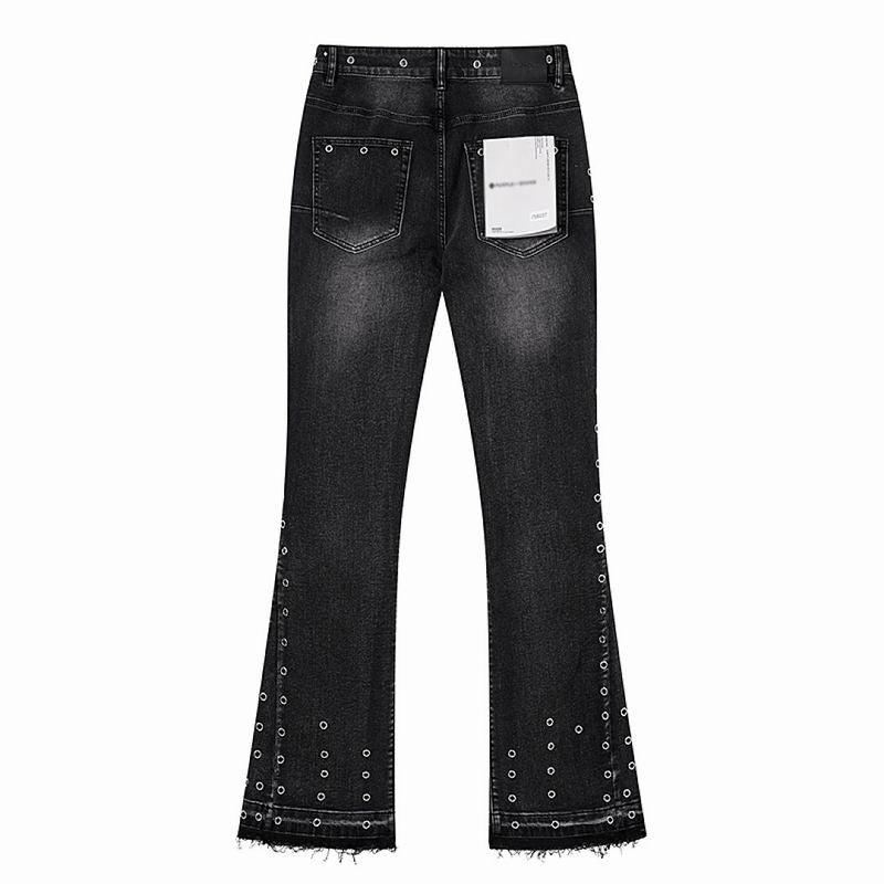 Men's Purple Vintage Distressed Stretch Denim Jeans Size:30-38 (5)
