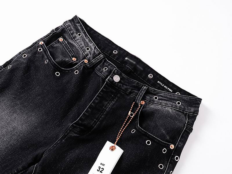 Men's Purple Vintage Distressed Stretch Denim Jeans Size:30-38 (5)