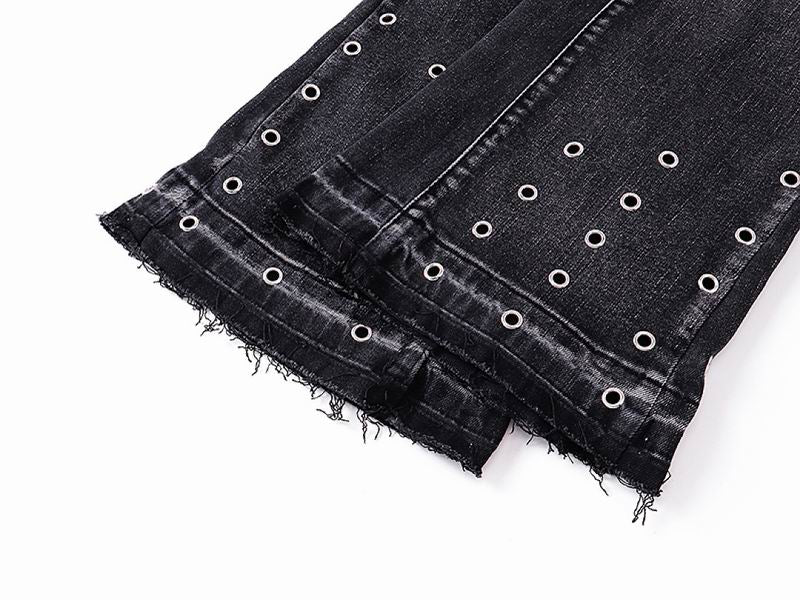 Men's Purple Vintage Distressed Stretch Denim Jeans Size:30-38 (5)
